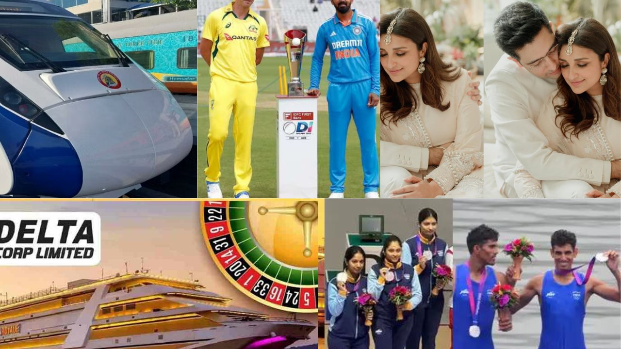 9 Vande Bharat will be launched together for the first time, Raghav-Parineeti's marriage today, 11 thousand crore notice to casino chain, Asian Games - 2 medals for India, India-Australia 2nd ODI today, match will be held in Indore.